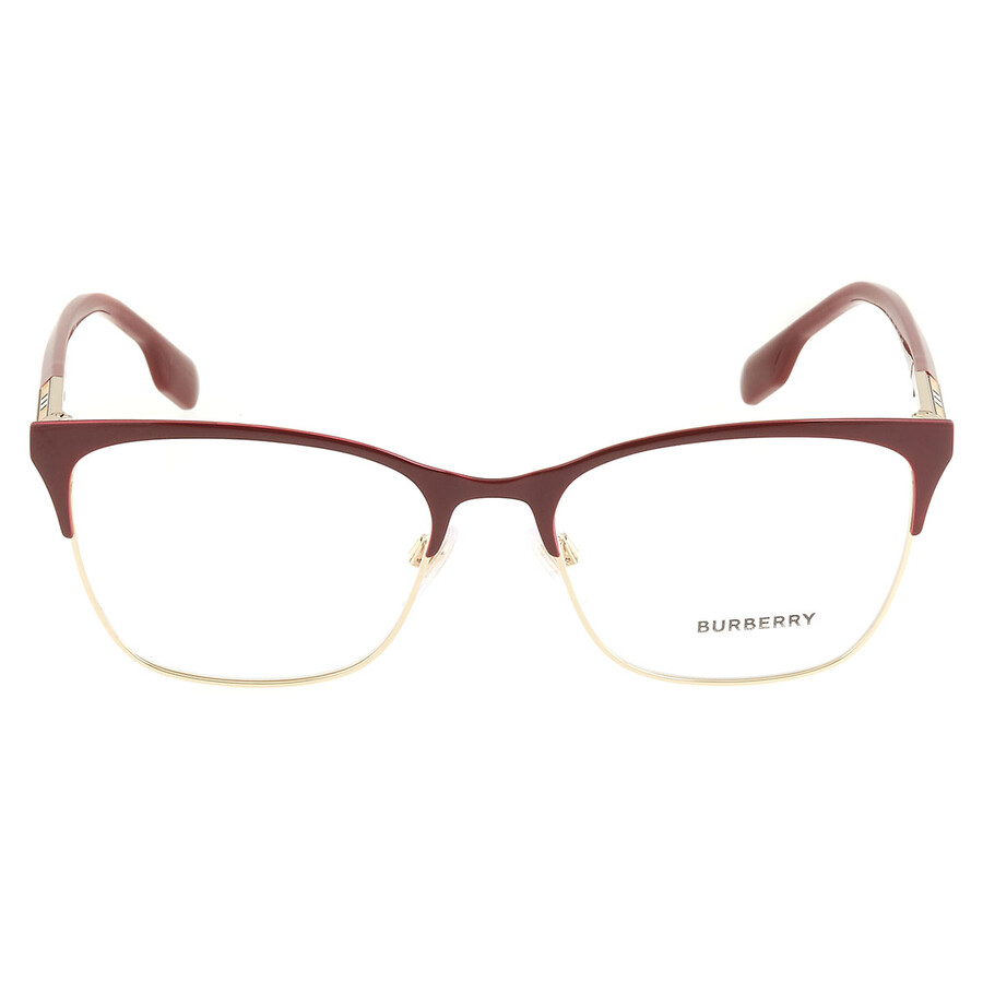 Burberry Demo Cat Eye Ladies Eyeglasses Be1362 1292 54 In Bordeaux / Gold