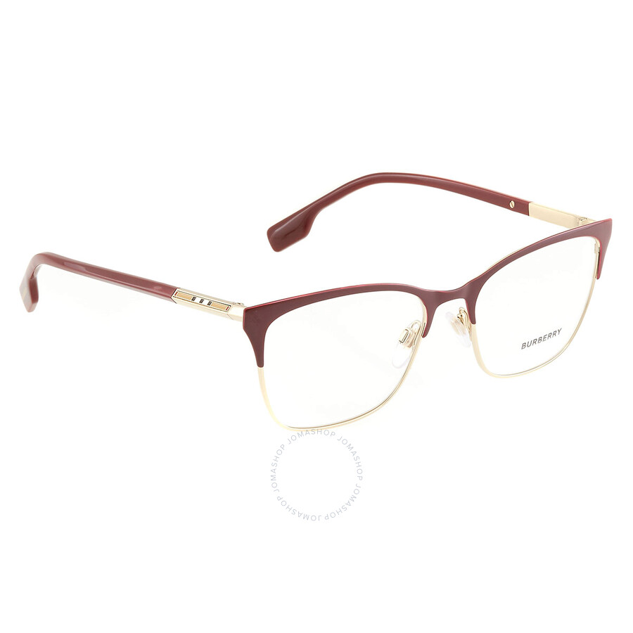 Burberry Demo Cat Eye Ladies Eyeglasses Be1362 1292 54 In Bordeaux / Gold