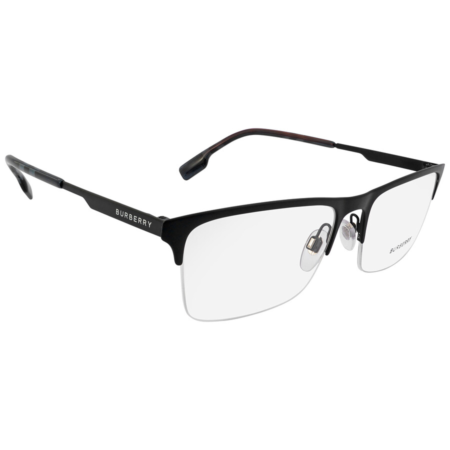 Burberry Brunel Demo Rectangular Men's Eyeglasses Be1344 1333 55 In Blue