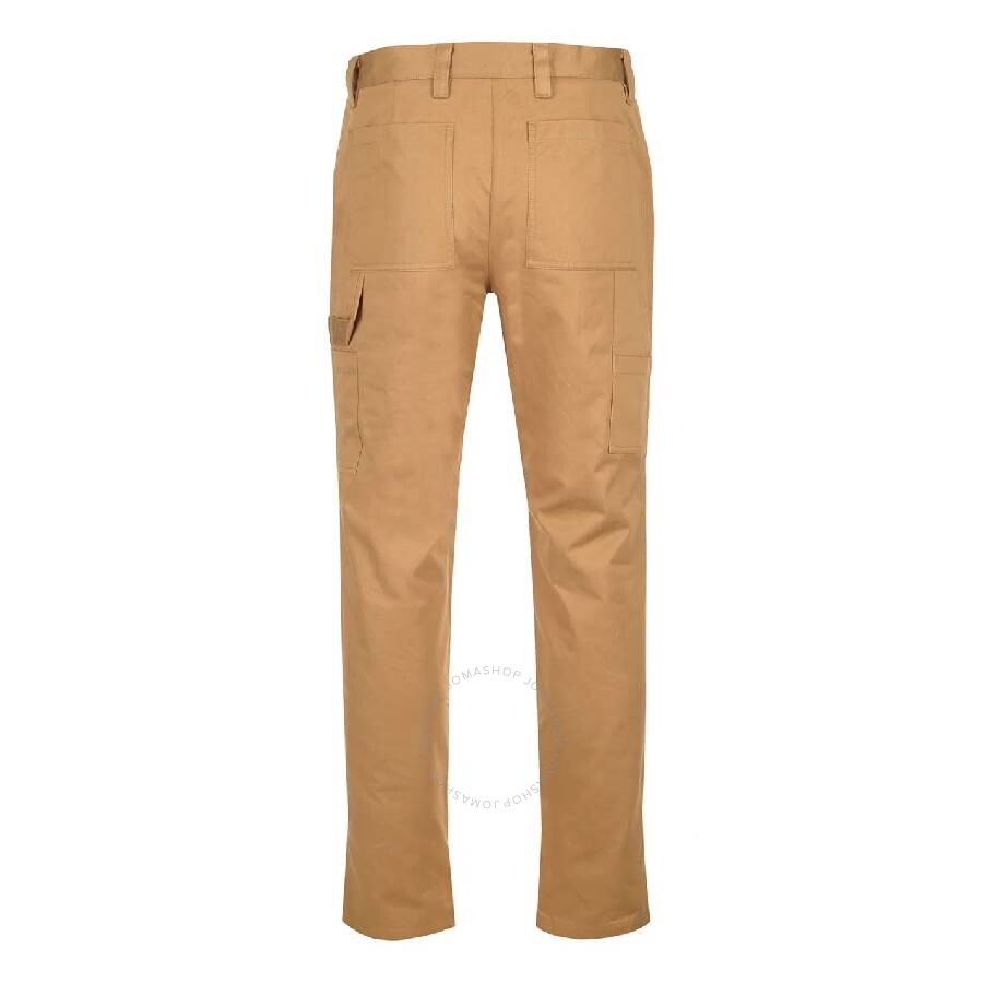 Burberry Logo-tag Cotton Straight-leg Trousers In Yellow