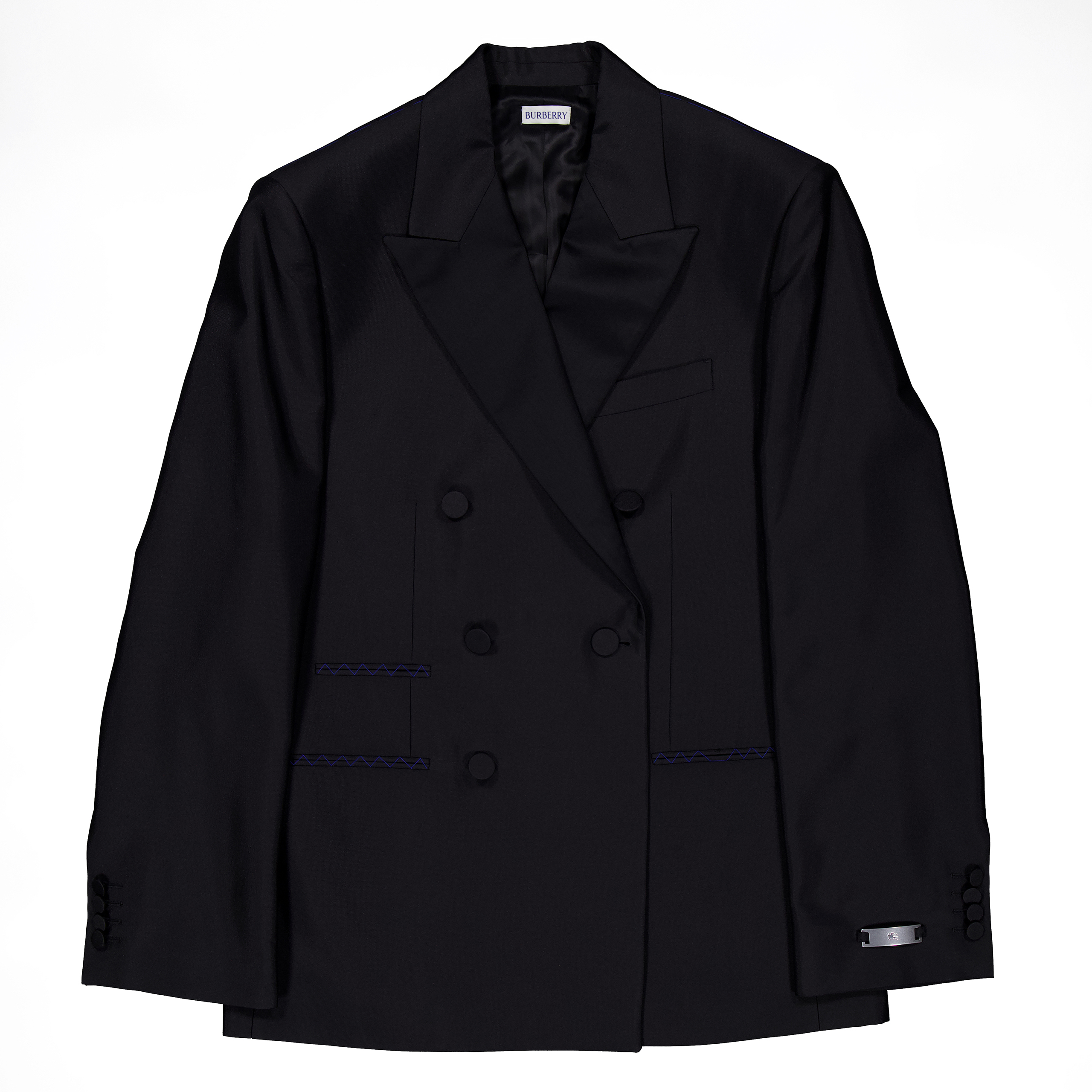 Burberry Double-Breasted Wool-Blend Blazer, Brand Size 52R (US