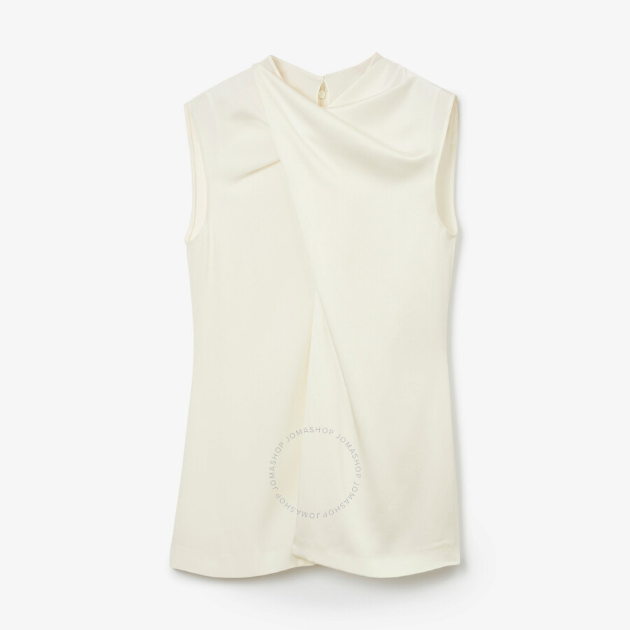 Burberry Greta Draped Top In White