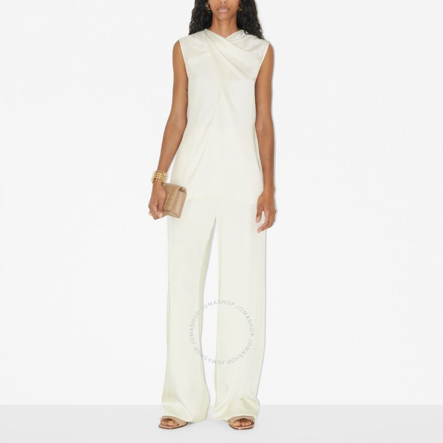 Burberry Greta Draped Top In White