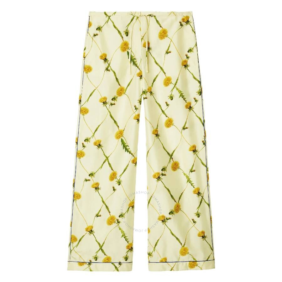 Burberry Dandelion-print Silk-satin Trousers