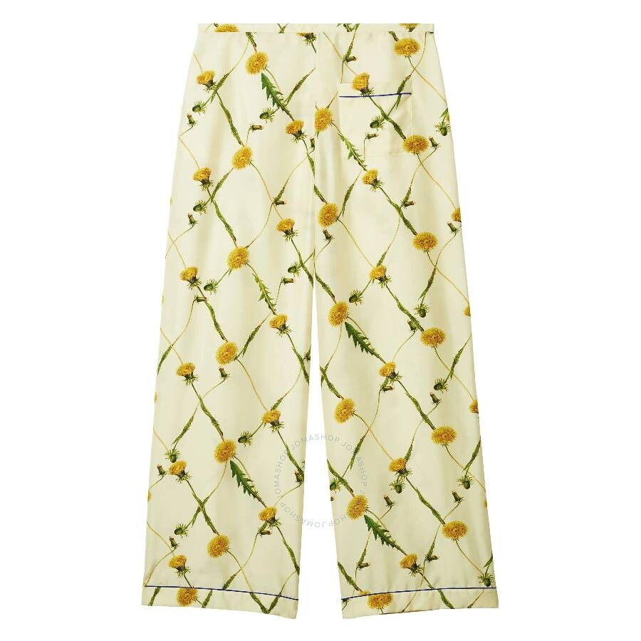 Burberry Dandelion-print Silk-satin Trousers