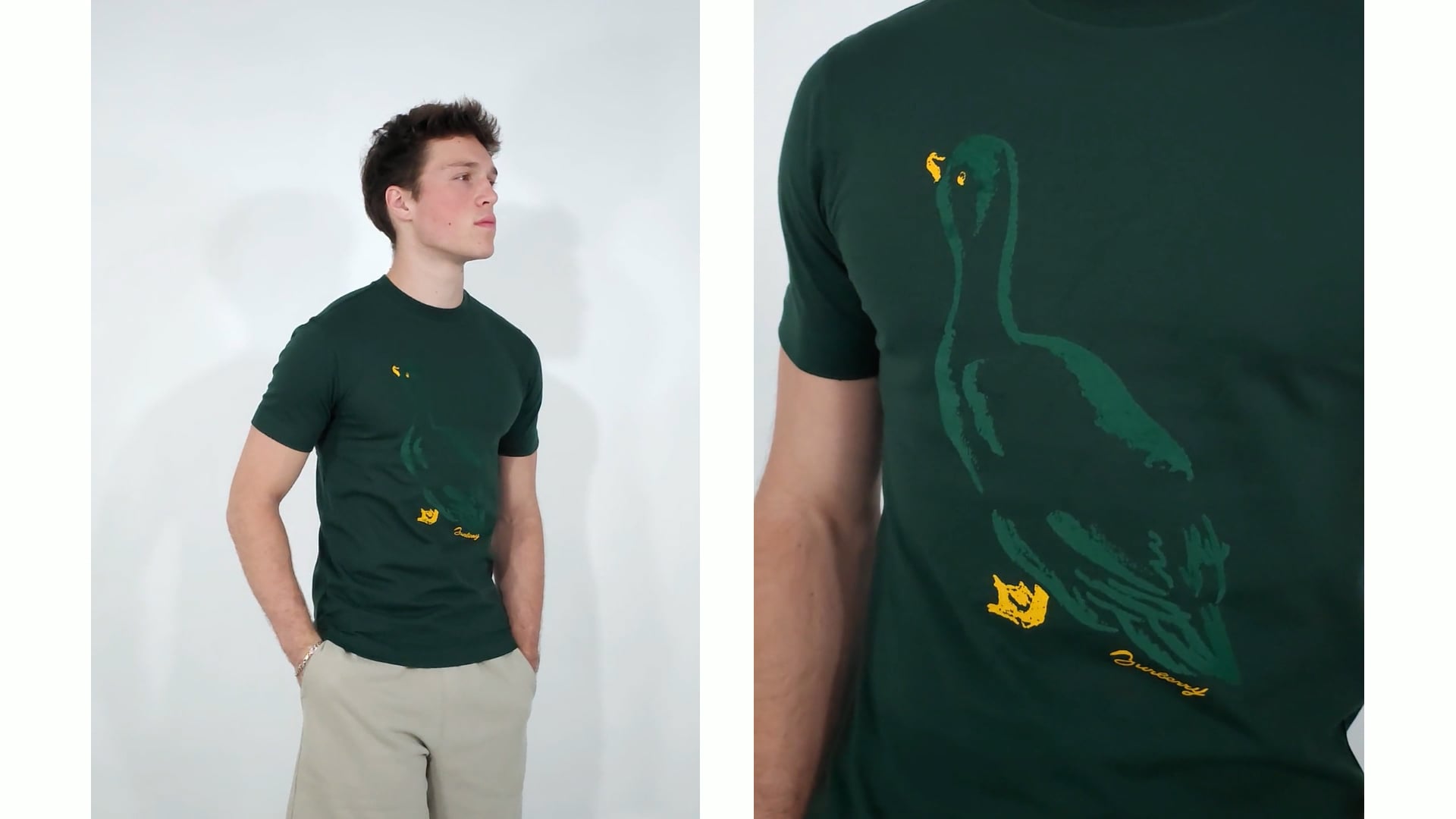 Burberry Duck Print Cotton Jersey T-Shirt, Size X-Small 8091874