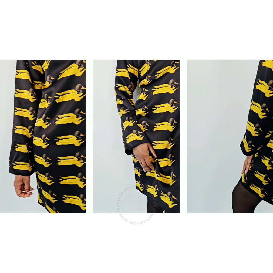 Burberry Duck Print Silk Minidress, Brand Size 8 (US Size 6