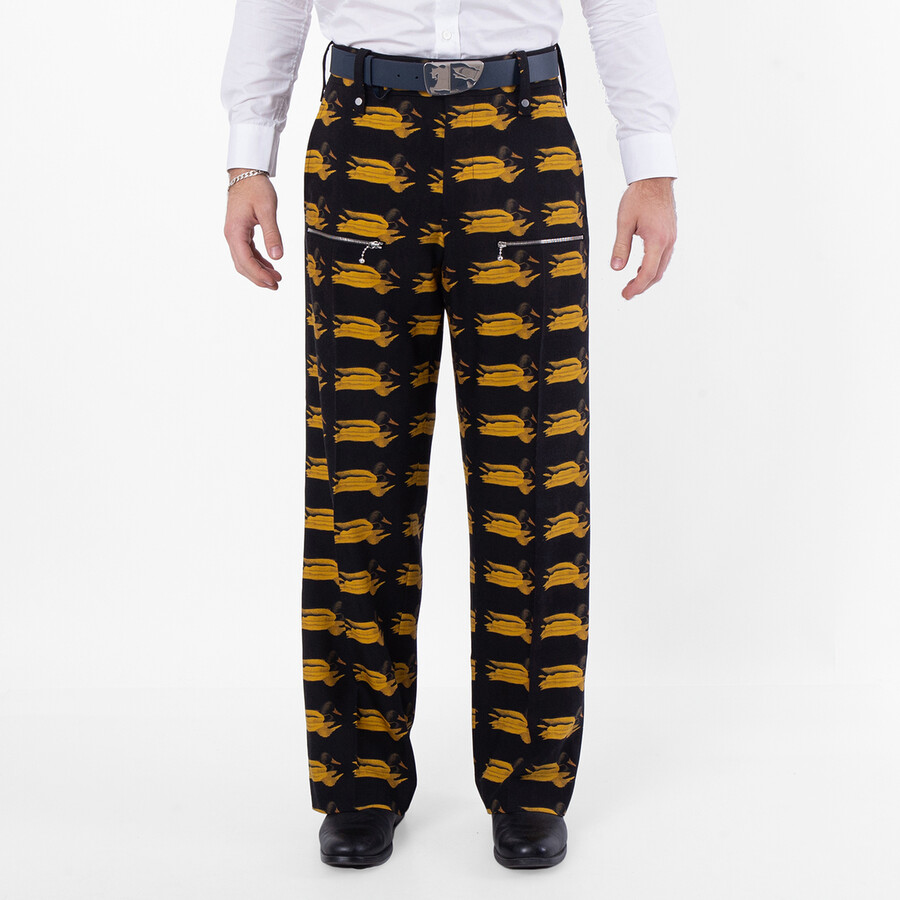 Duck-Print Wool Pants, Brand Size 46 (Waist Size 31.1