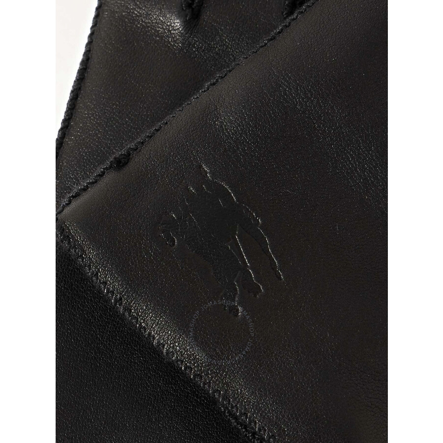 Burberry Ekd Debossed Leather Gloves In Black
