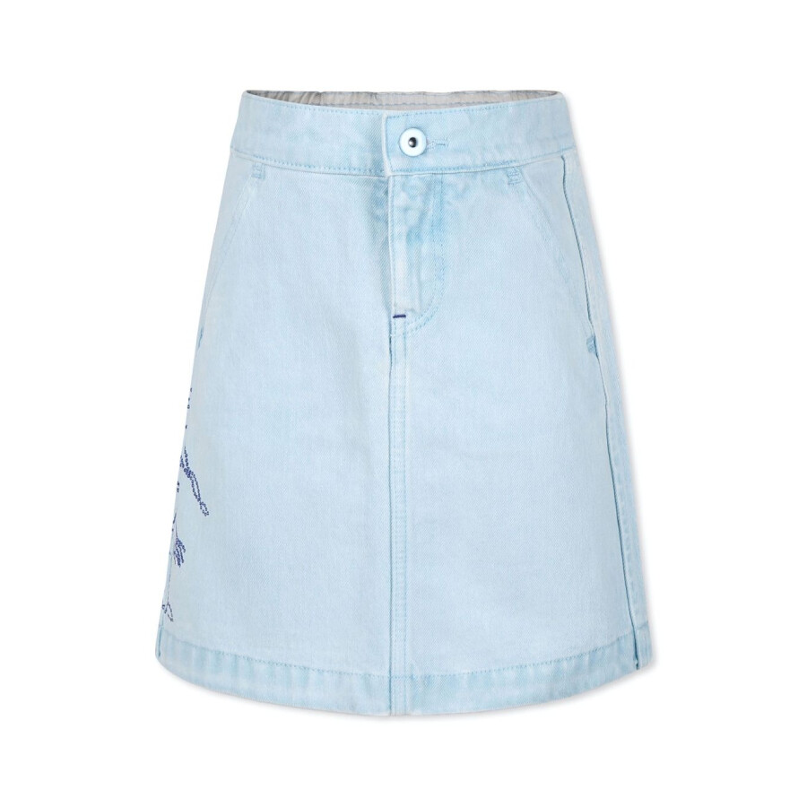 Burberry Ekd Denim Cotton Skirt In Blue