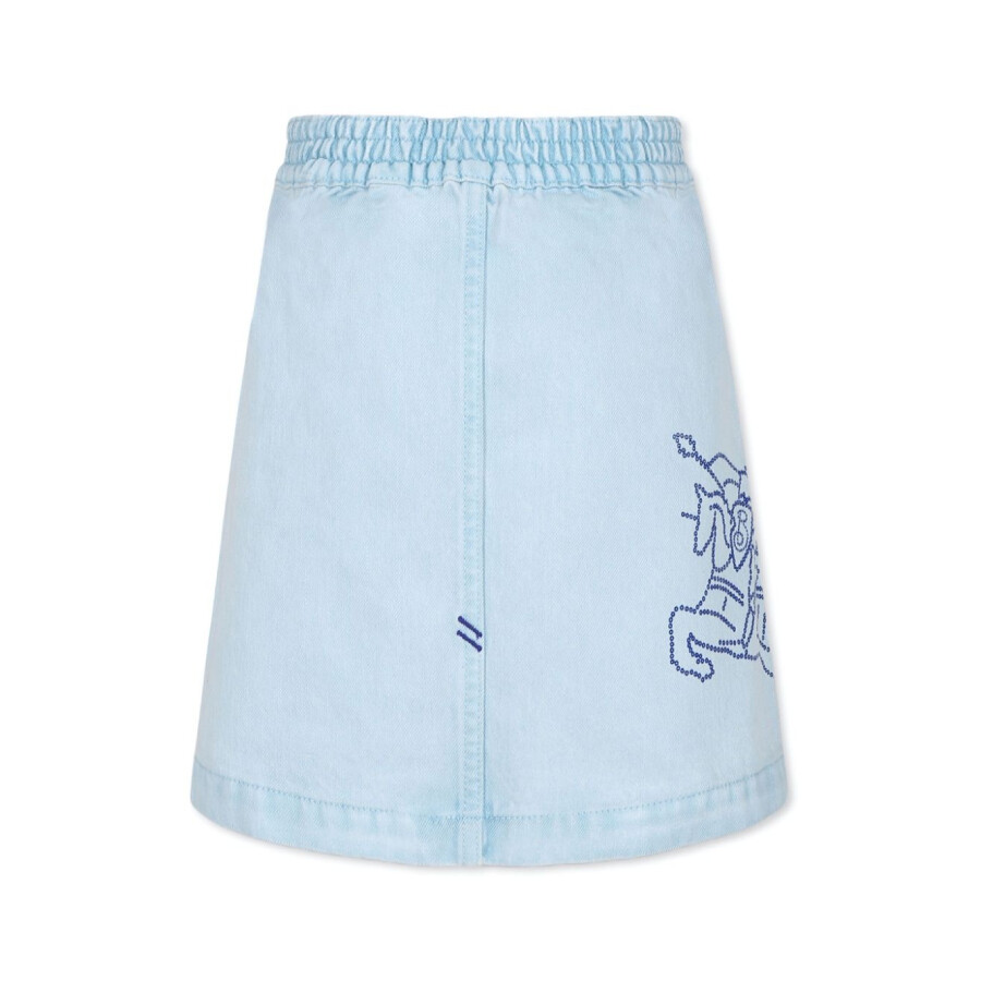 Burberry Ekd Denim Cotton Skirt In Blue