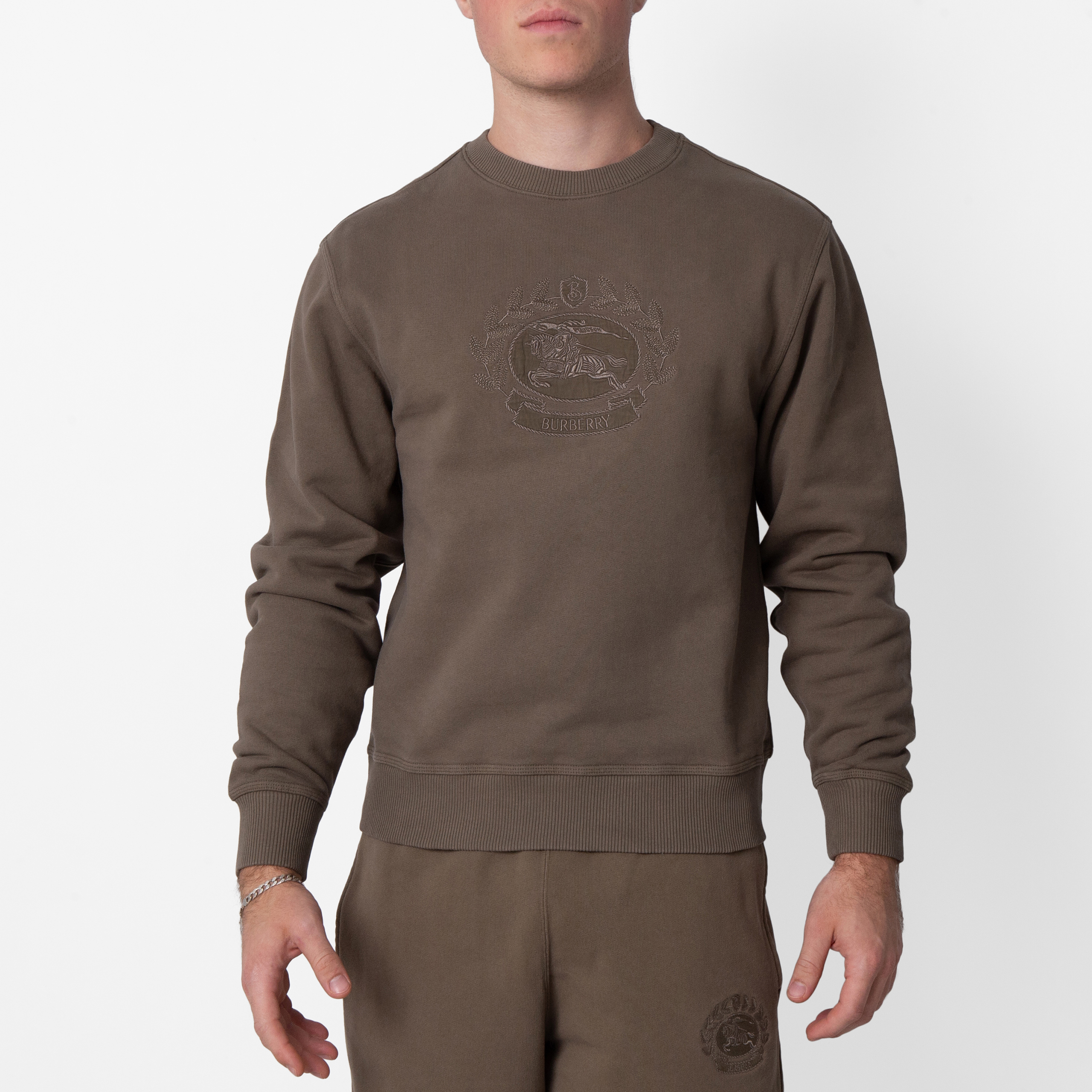 Burberry EKD Embroidered Cotton Sweatshirt, Size Small 8093603