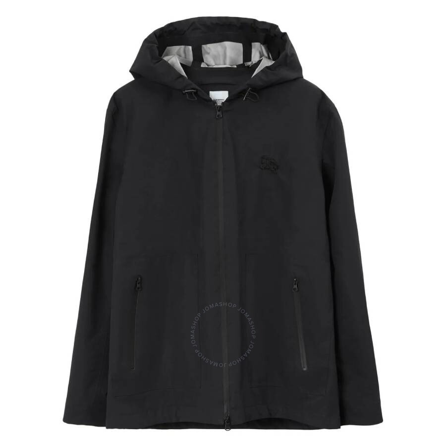 Burberry Ekd Logo Technical Cotton Jacket In Black