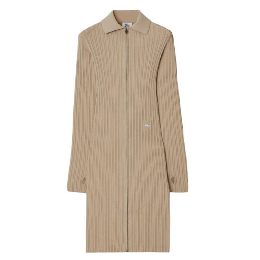 Burberry Ekd Logo Viscose-blend Dress In Green