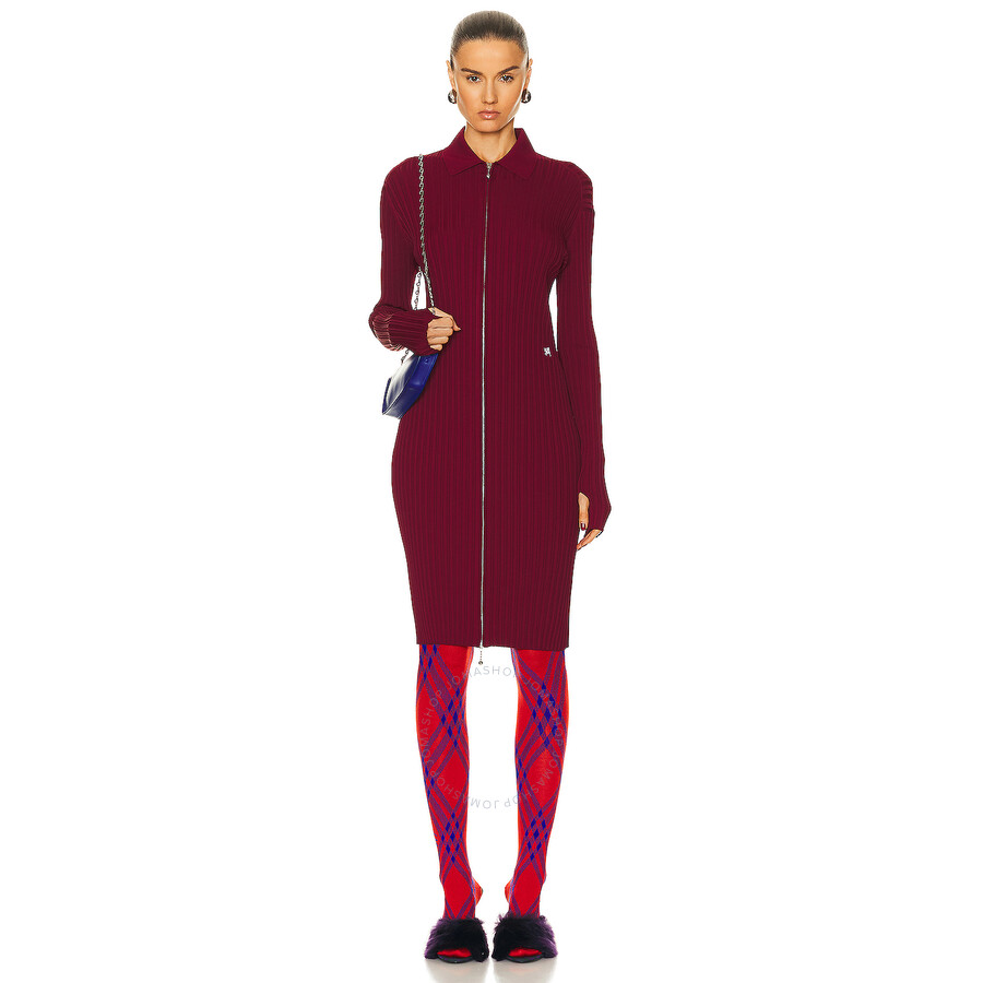 Burberry Ekd Ribbed- Knitted Long Sleeve Dress