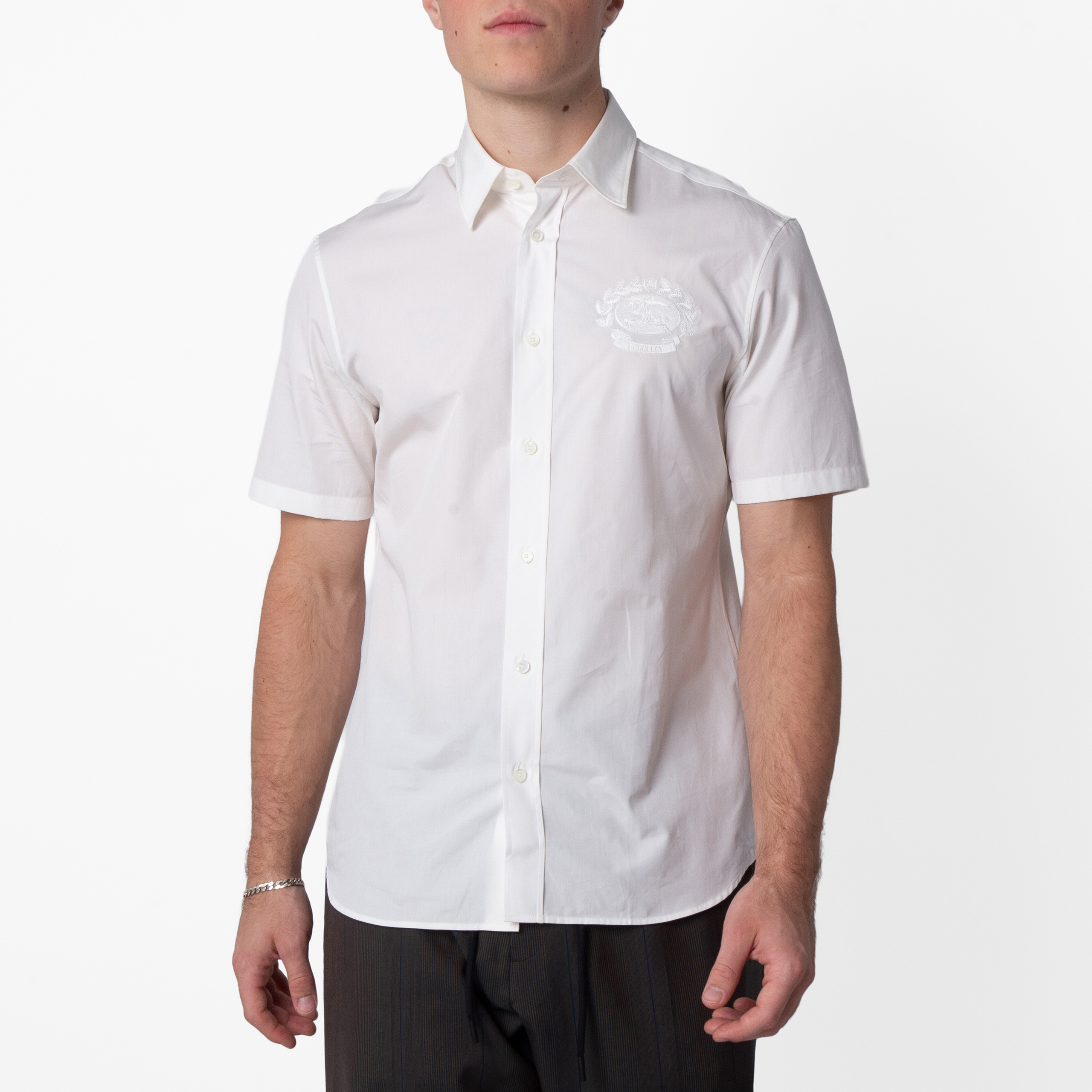 Burberry EKD Short-Sleeved Cotton Shirt, Size Medium 8095319