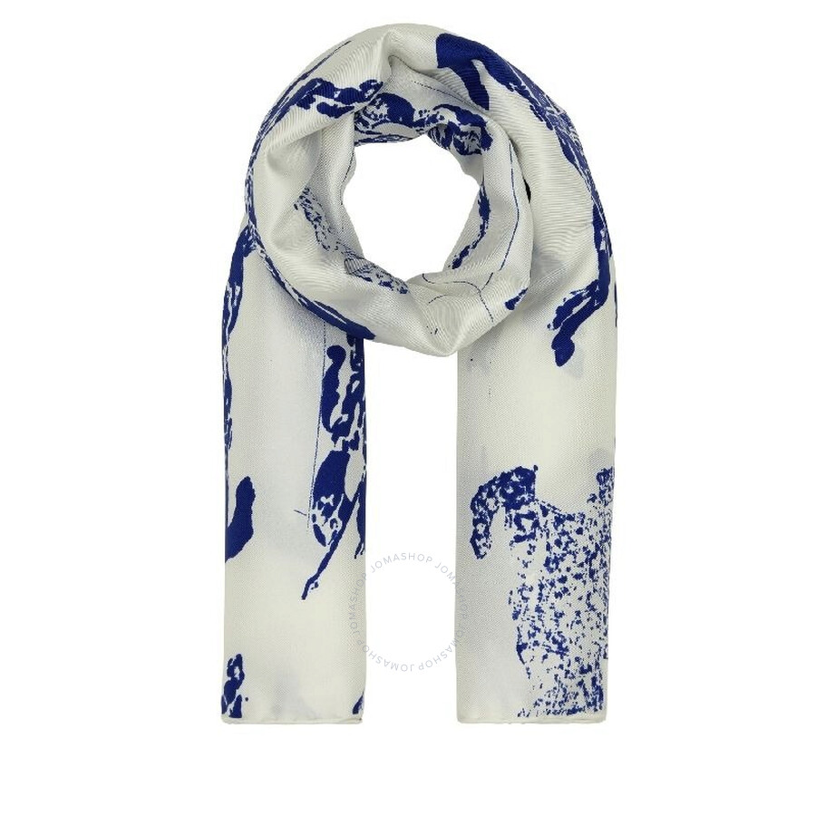 Burberry Ekd Silk Scarf In Knight