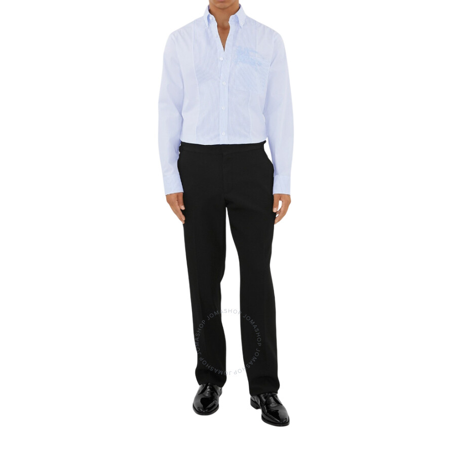 Burberry Monogram Ekd Cotton Slim Fit Shirt In Blue
