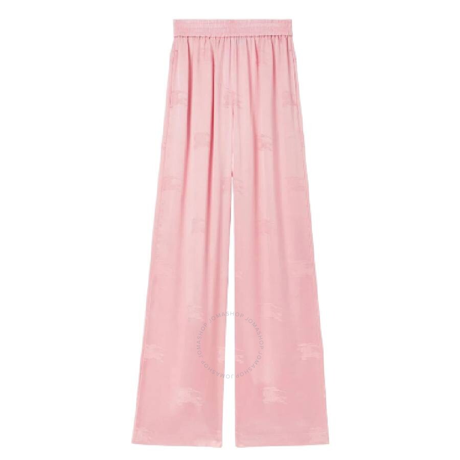Burberry Ekd Silk Jacquard Wide-leg Trousers