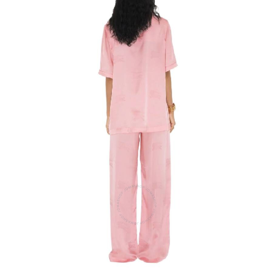 Burberry Ekd Silk Jacquard Wide-leg Trousers