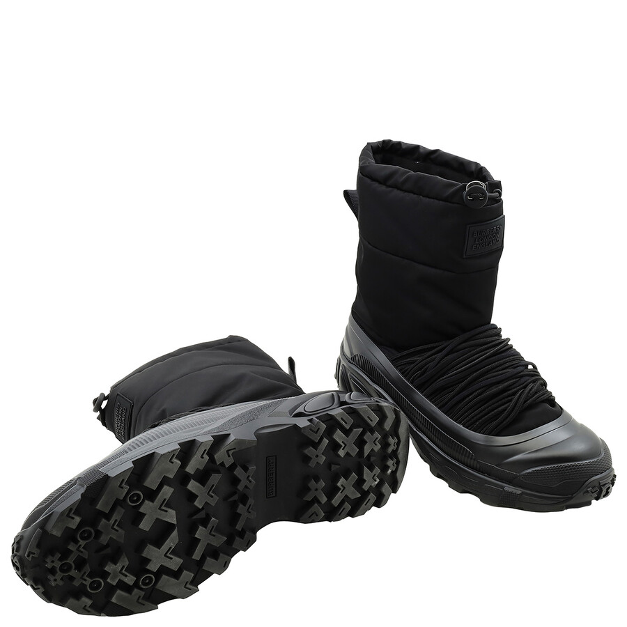 Burberry Man Ankle Boots Black Size 10 Textile Fibers In Black