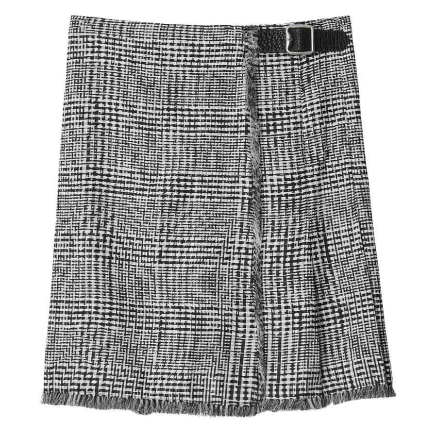 Embroidered Houndstooth Skirt