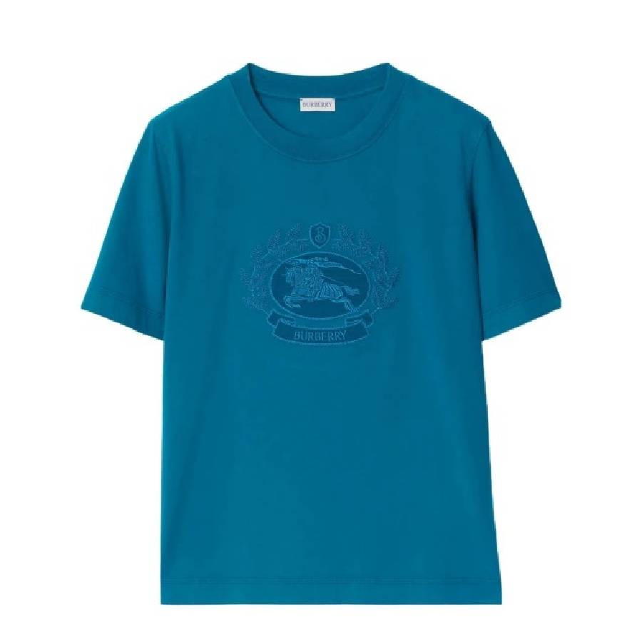 Burberry Embroidered Logo Cotton T-Shirt, Size X-Small 8093653