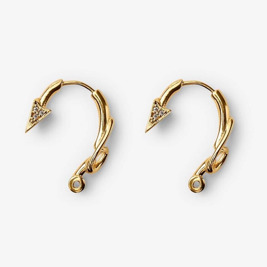 Burberry Engraved Logo Gold-Plated Hook Earring 8075355
