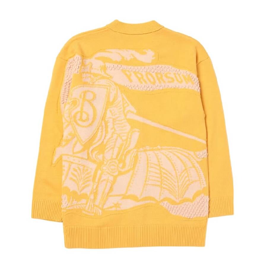 Burberry Equestrian Knight Cashmere Sweater In Orange