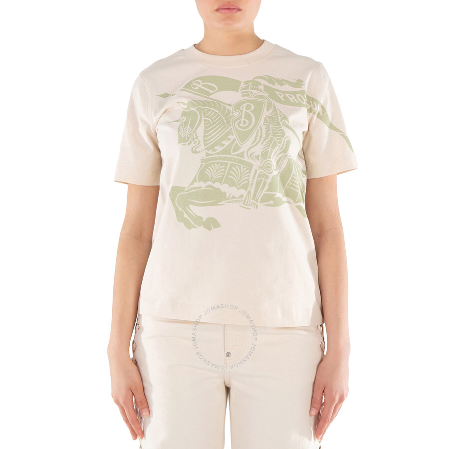 【送料&関税込】Burberry Equestrian Knight-printed Crewneck Burberry Equestrian Knight-print Crew-neck T-shirt In Hunter