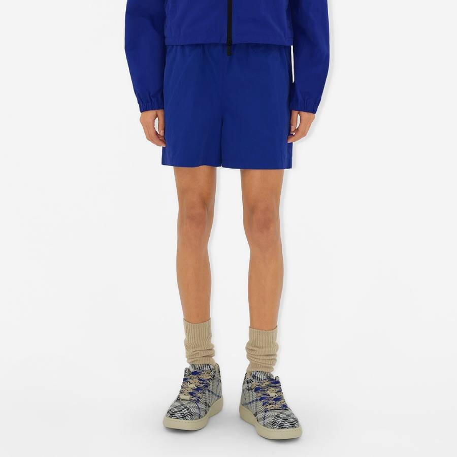 Burberry Equestrian Knight Design Nylon Shorts In Blue
