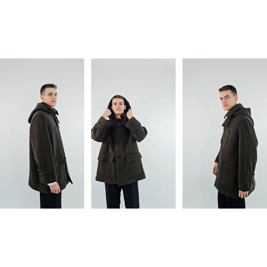 Burberry Equestrian Knight Hooded Duffle Coat, Size XX-Large