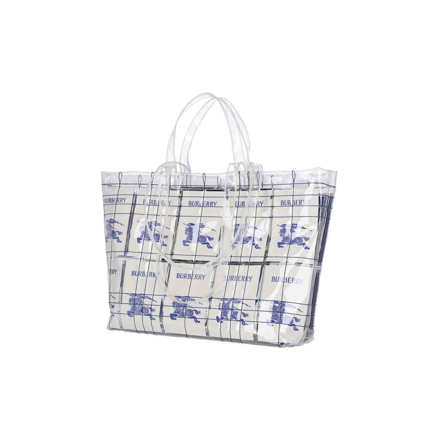 Burberry Equestrian Knight Logo Printed Transparent Tote Bag