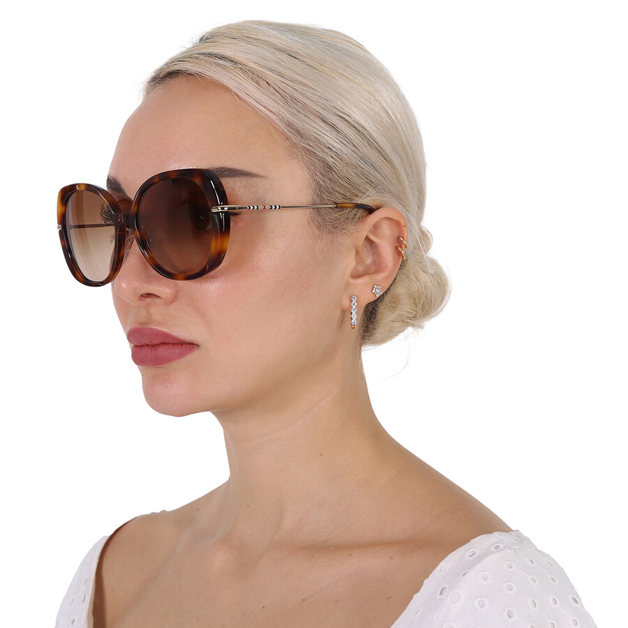 Burberry Eugenie Brown Gradient Butterfly Ladies Sunglasses Be4374f 331613 55 In Brown