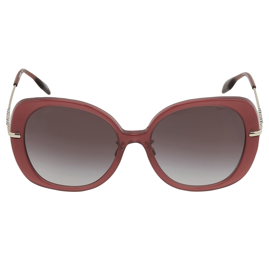 Burberry Eugenie Grey Gradient Butterfly Ladies Sunglasses Be4374f 40228g 55 In Grey/red