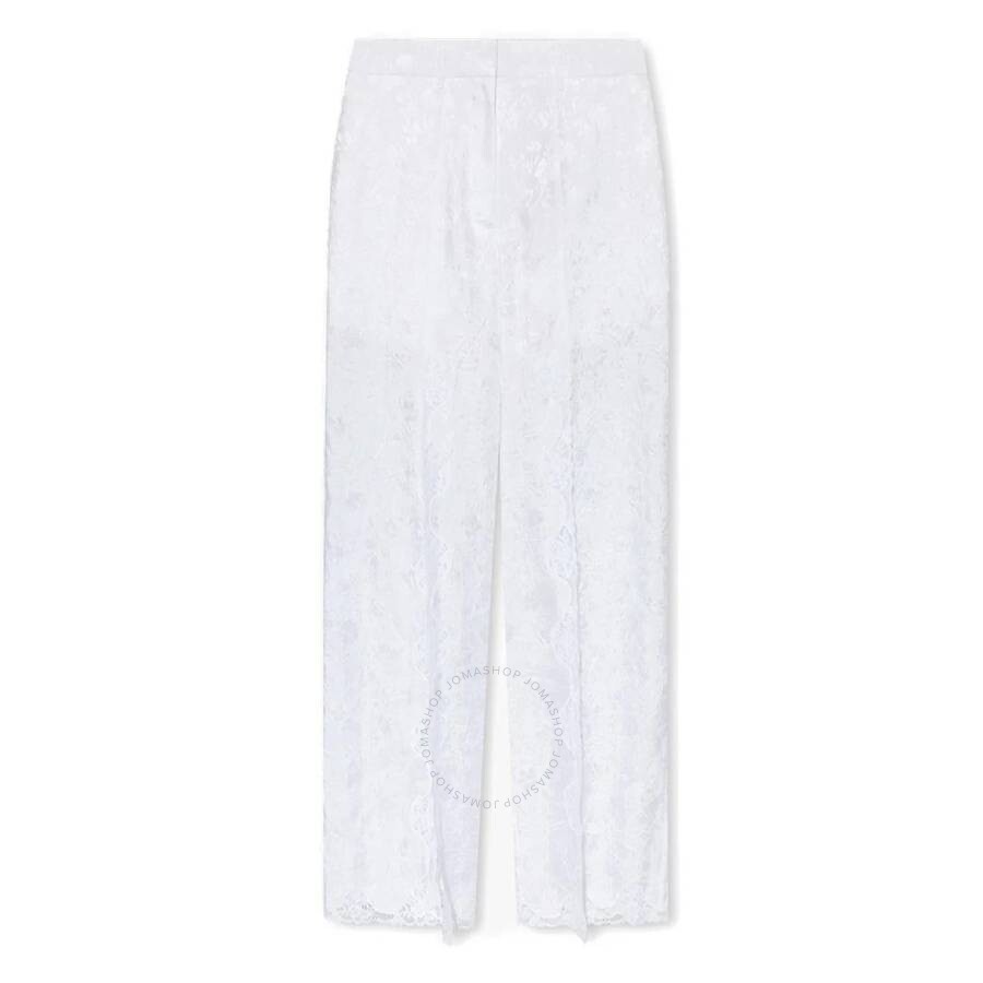 Burberry Floral Motif Viscose Trousers In White