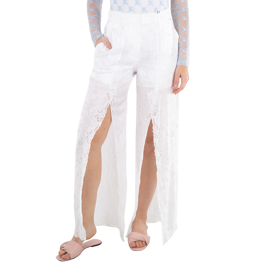 Floral Motif Viscose Trousers