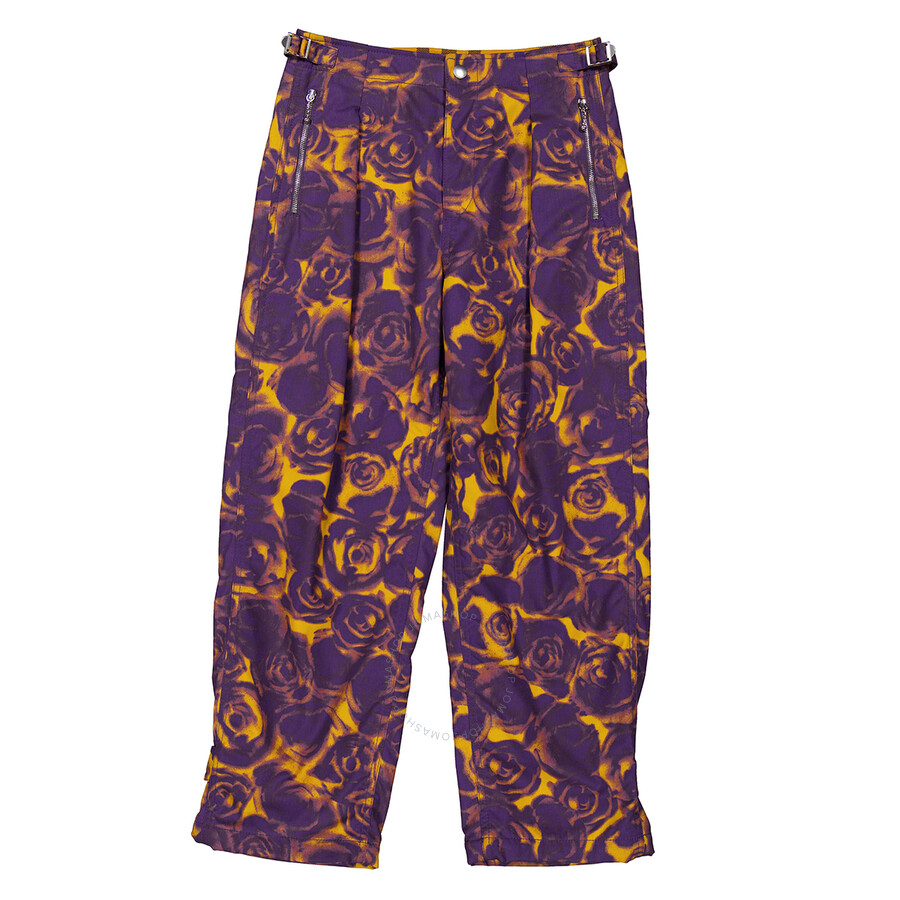 Burberry Floral-print Cotton Straight Trousers