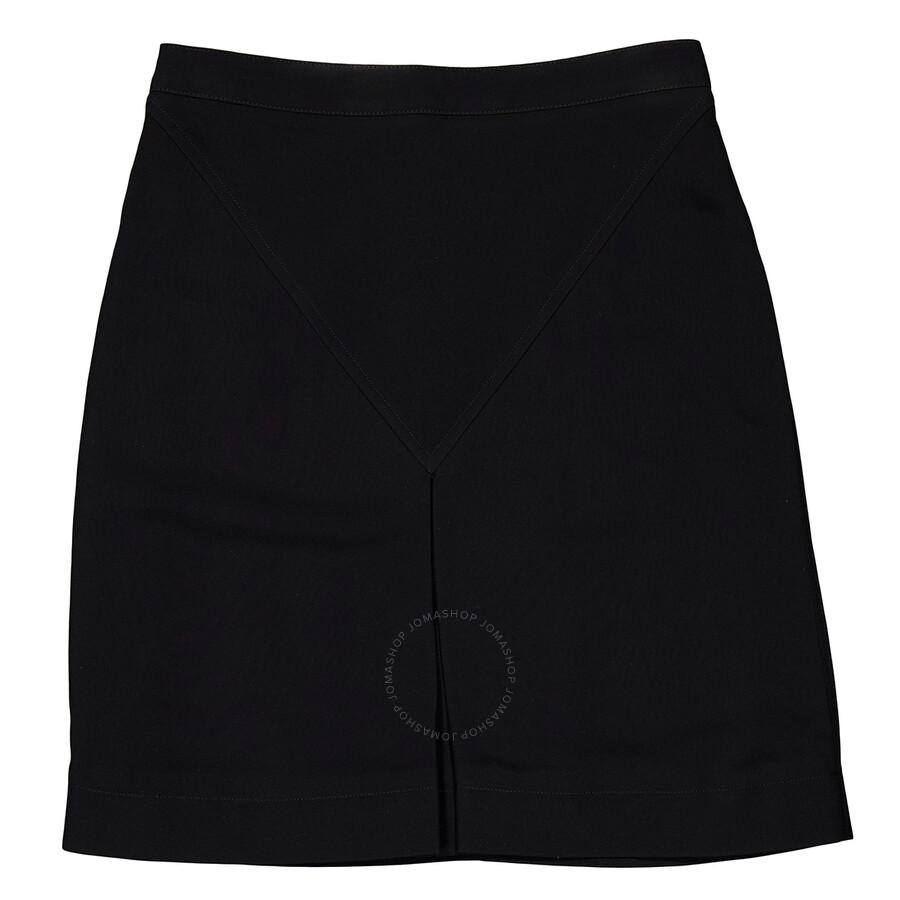 Burberry Front-slit Detailed Button Skirt In Black