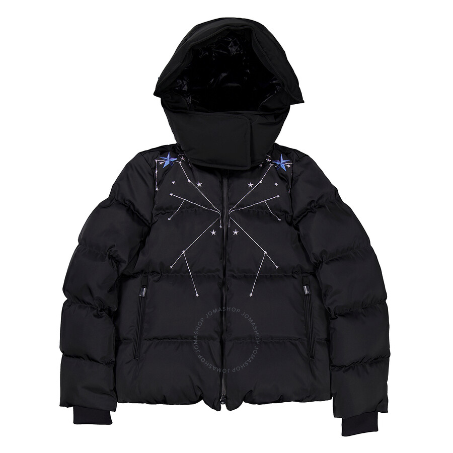 Burberry Geometric Print Nylon Puffer Jacket In Black