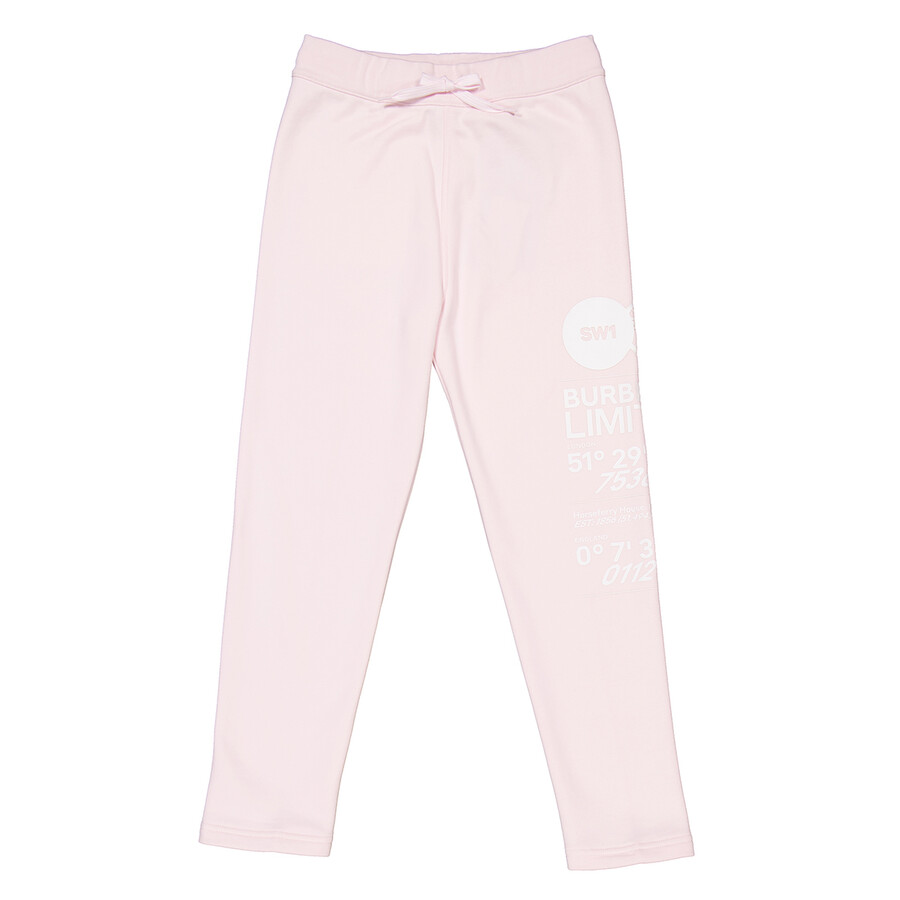 Girls Angie Alabaster Pink Montage Print Jogging Pants, Size 10Y