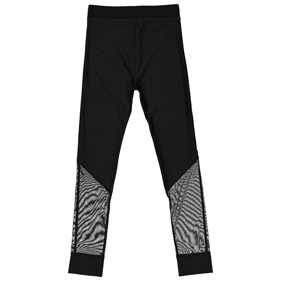 Burberry Girls Black Mesh Panel Jersey Leggings In Black