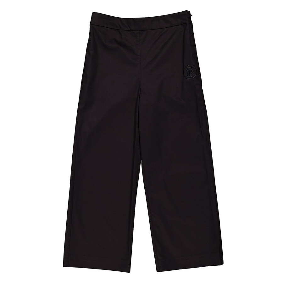Girls Logo Embroidery Cotton Trousers