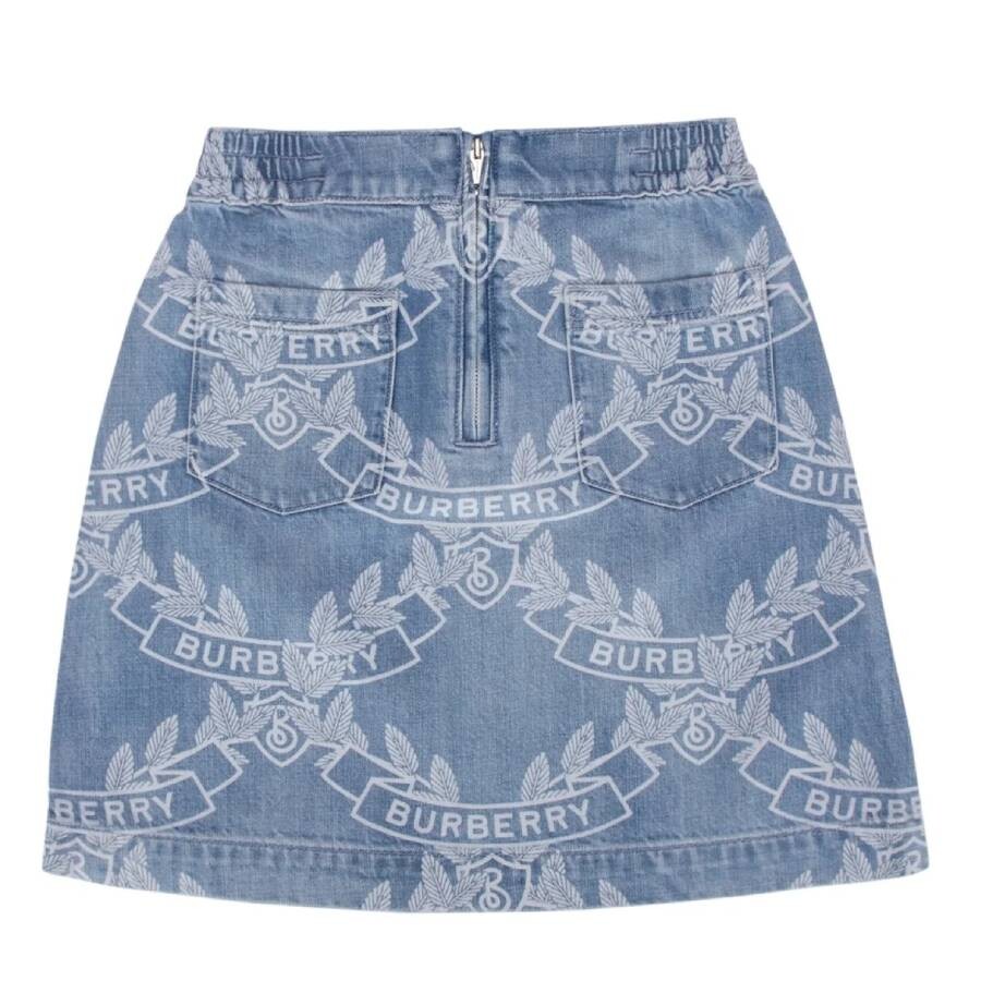 Girls Maxine Crest Print Denim Skirt