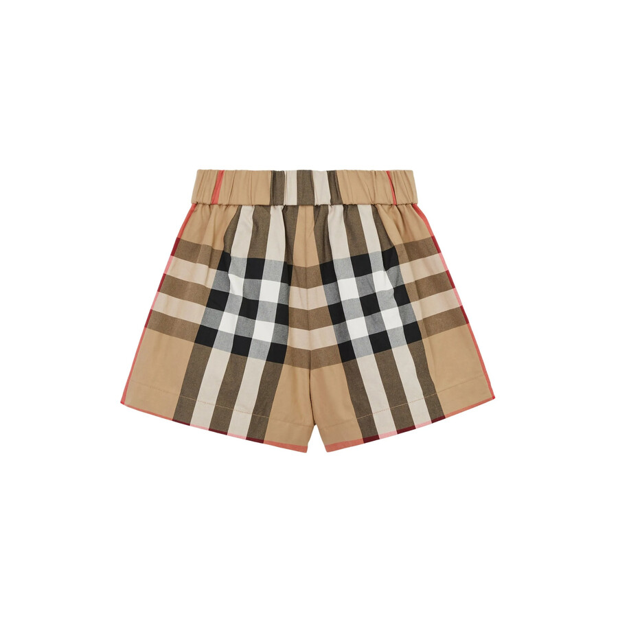 Burberry Childrens Check Cotton Shorts In Multi