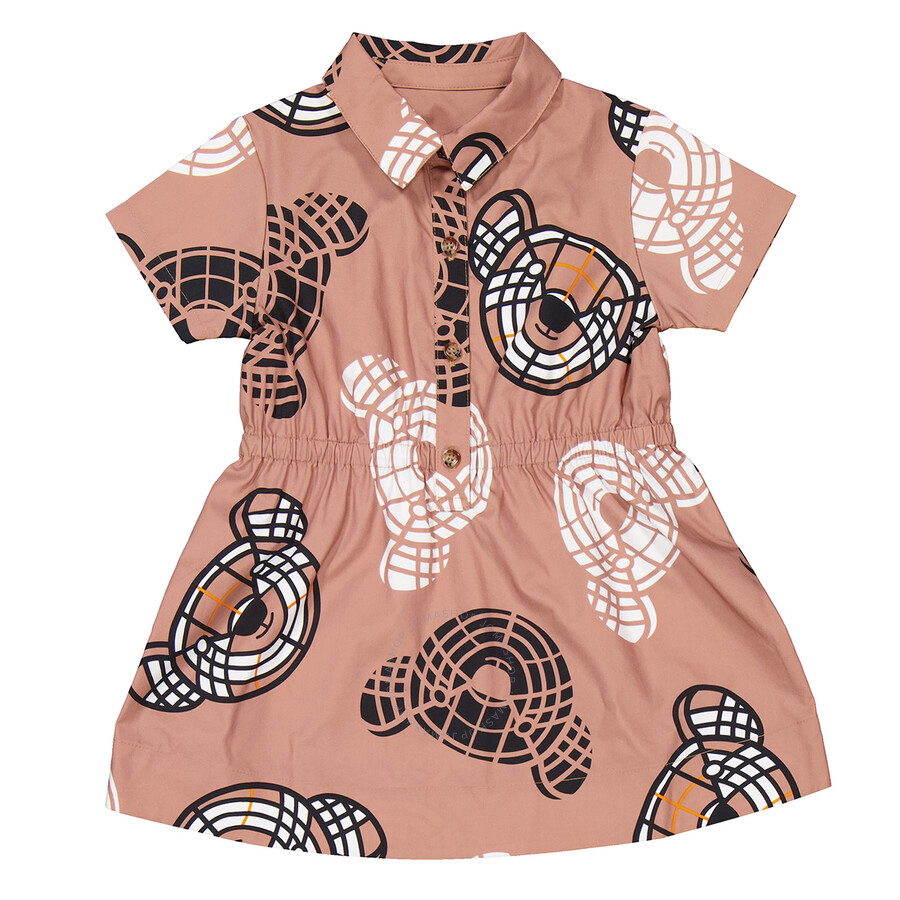Burberry Girls Thomas Teddy Bear Print Cotton Dress With Bloomer Shorts
