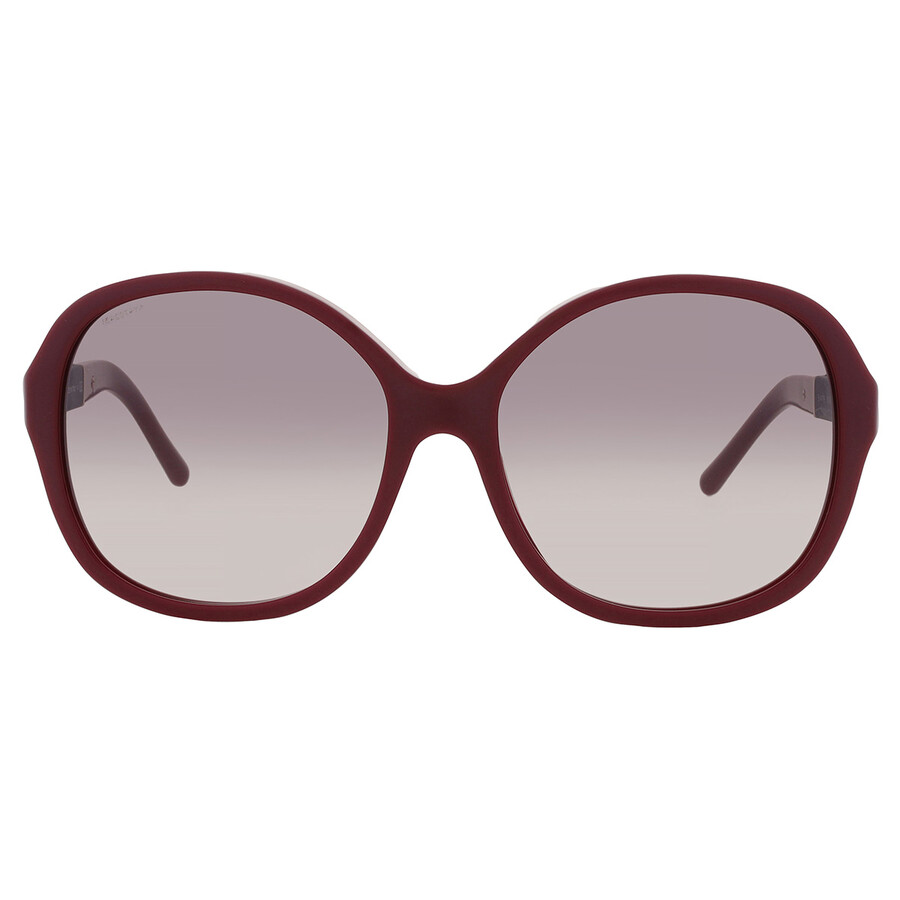 ● BURBERRY ● サングラス Bordeaux / Gradient Grey / 58mm Burberry Gradient Grey Round Ladies Sunglasses BE4178 340311