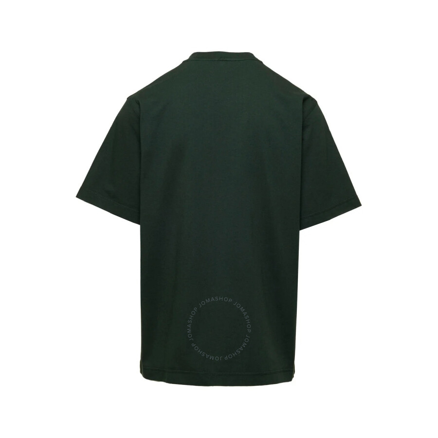 Burberry Green T-shirt With Front Print In Cotton Man