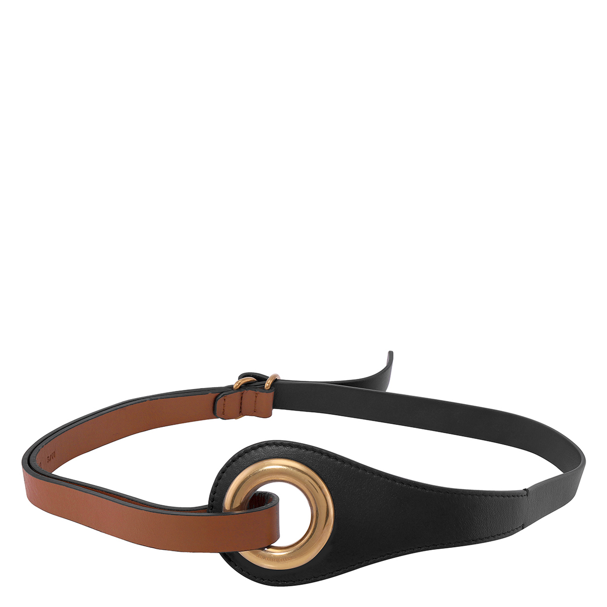 Burberry Grommet Detail Lambskin Waist Belt InTan/Black  display picture 3