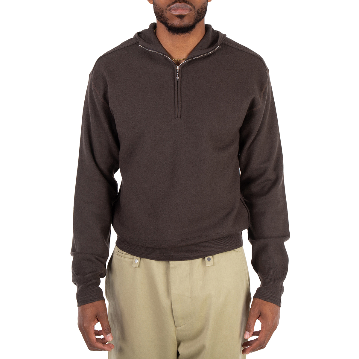 Burberry ニットフルジップ フード付き Burberry: Black Check Hood Cotton Zip Hoodie | SSENSE